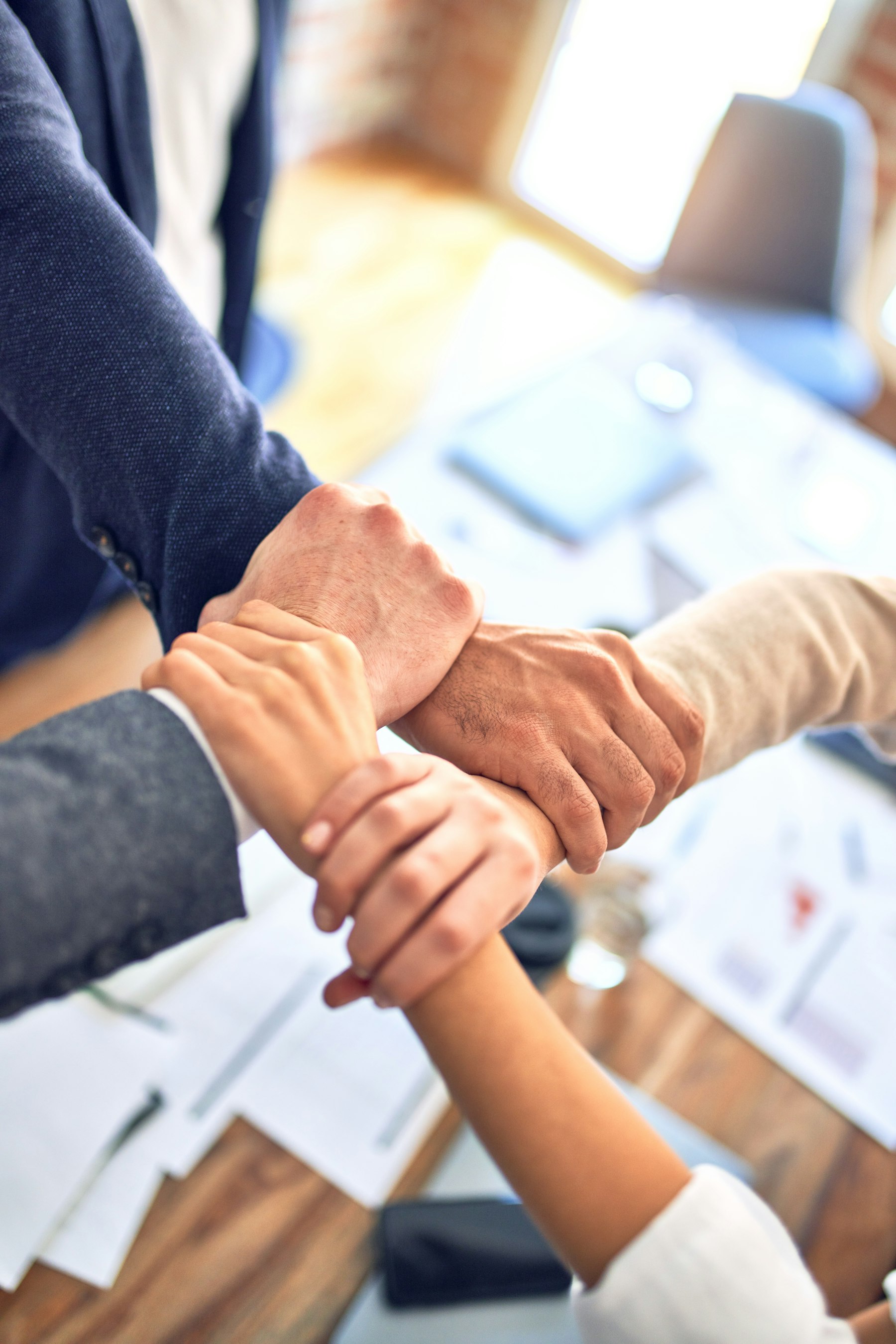Team at a modern office interview